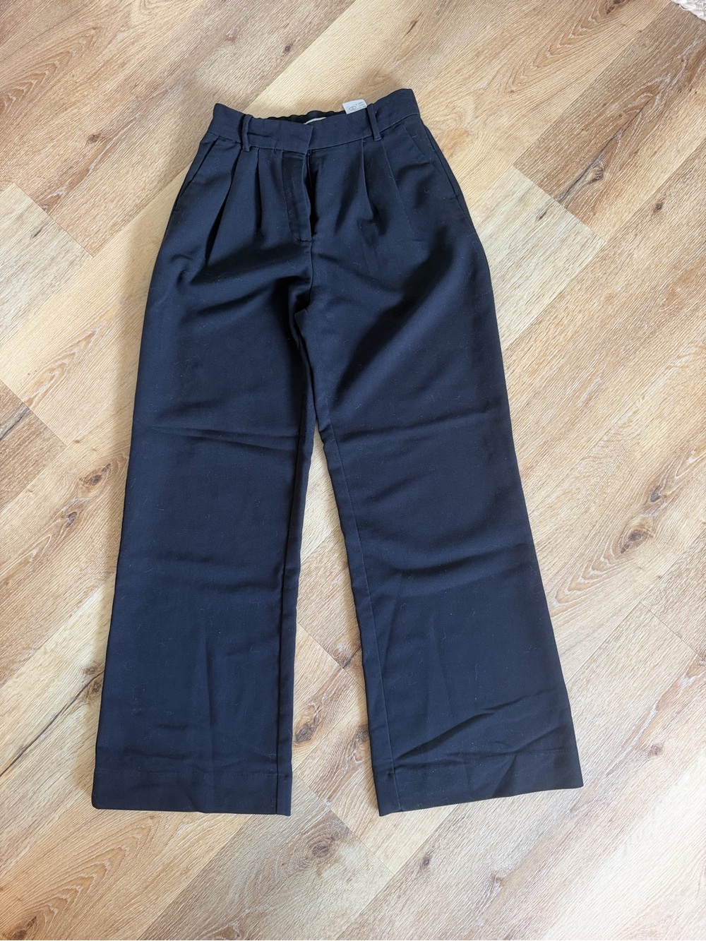 Abercrombie & Fitch Black High-Rise Wide-Leg Trousers